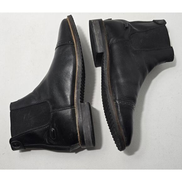Huntley Equestrian Adult Paddock Boots Premium Leather Back Zipper Black Sz 10 - Picture 7 of 12